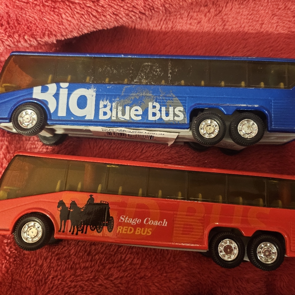 Shing Fat Huiyang Pullback Vehicle Lot of 5 (Fire, Ambulance, 2 Buses, Truck) - Picture 12 of 16